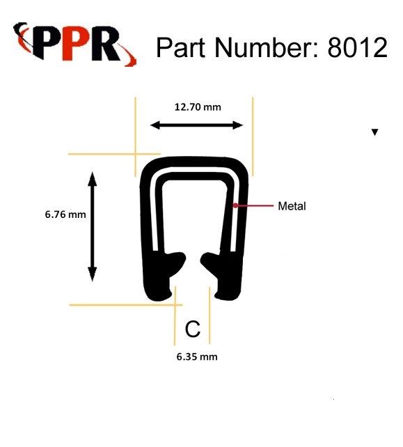 Trim Seal-Trim Seals,EPDM,Dual Extrusion,Steel Reinforced,8012