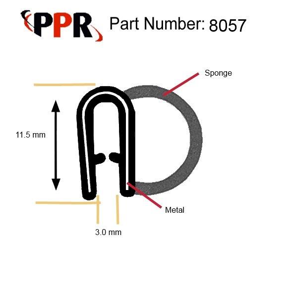 Trim Seal,Trim Seals,EPDM,Dual Extrusion,Steel Reinforced 