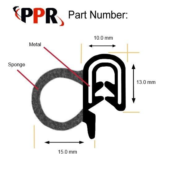 Trim Seal-Trim Seals,EPDM ,Dual Extrusion ,Steel Reinforced ,8156