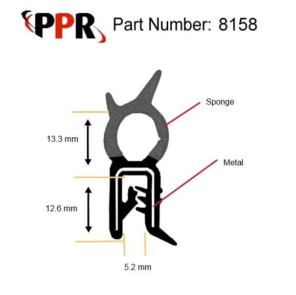 Tim Seal,Trim Seals,EPDM, , ,Dual Extrusion,Steel Reinforced 