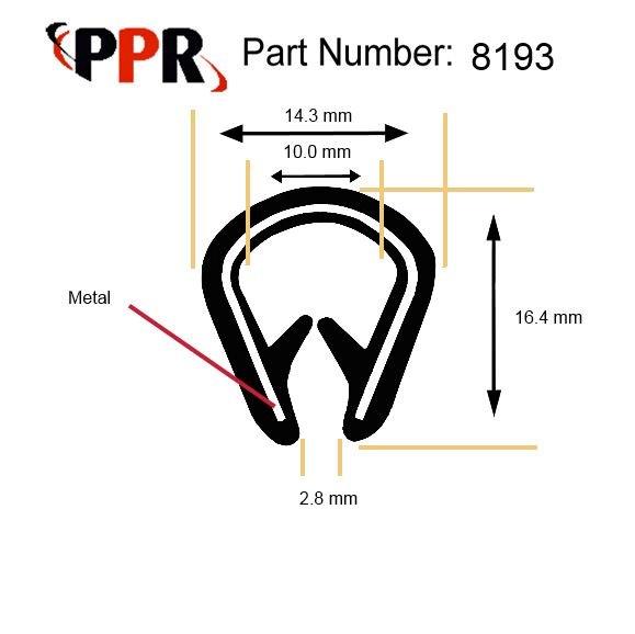 Edge Trim,Edge Trim,EPDM Coated,Steel Reinforced , 