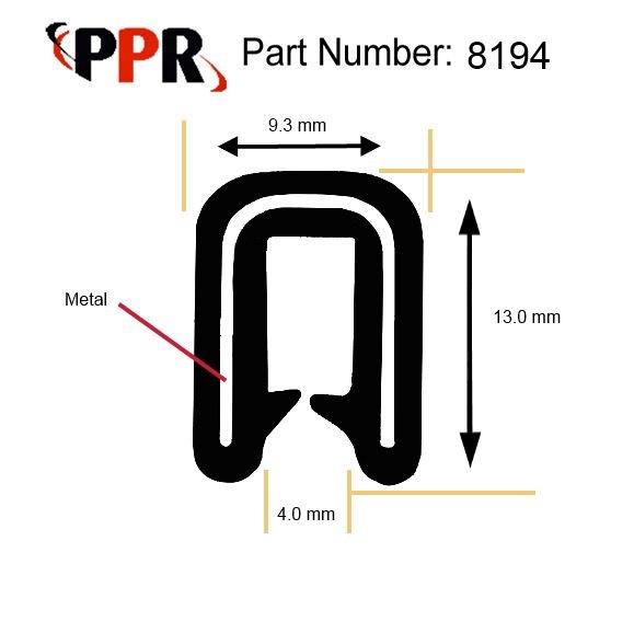 Edge Trim,Edge Trim,EPDM Coated ,Steel Reinforced , 