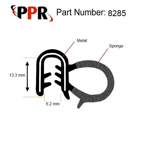 Trim Seal,Trim Seals,EPDM ,Dual Extrusion ,Steel Reinforced 
